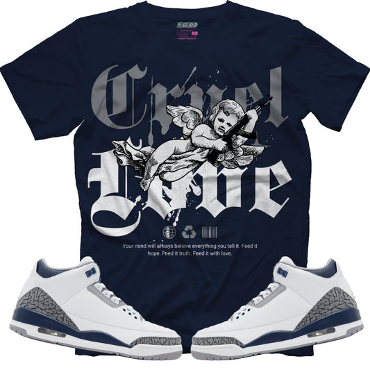 Cruel Love (Air Jordan 3 White Navy) T-Shirt