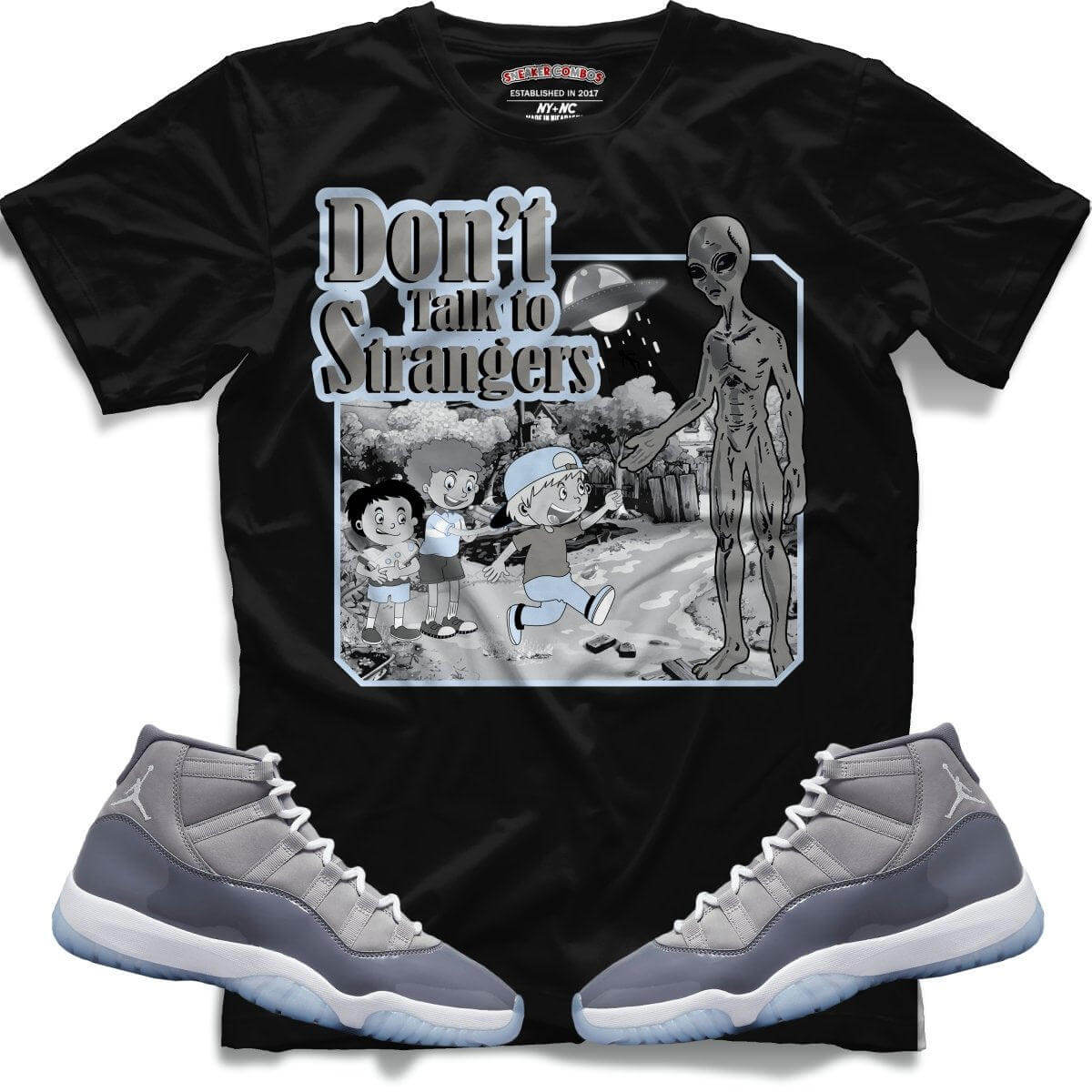 Don't Talk To Strangers (Retro 11 Cool Grey) T-shirt