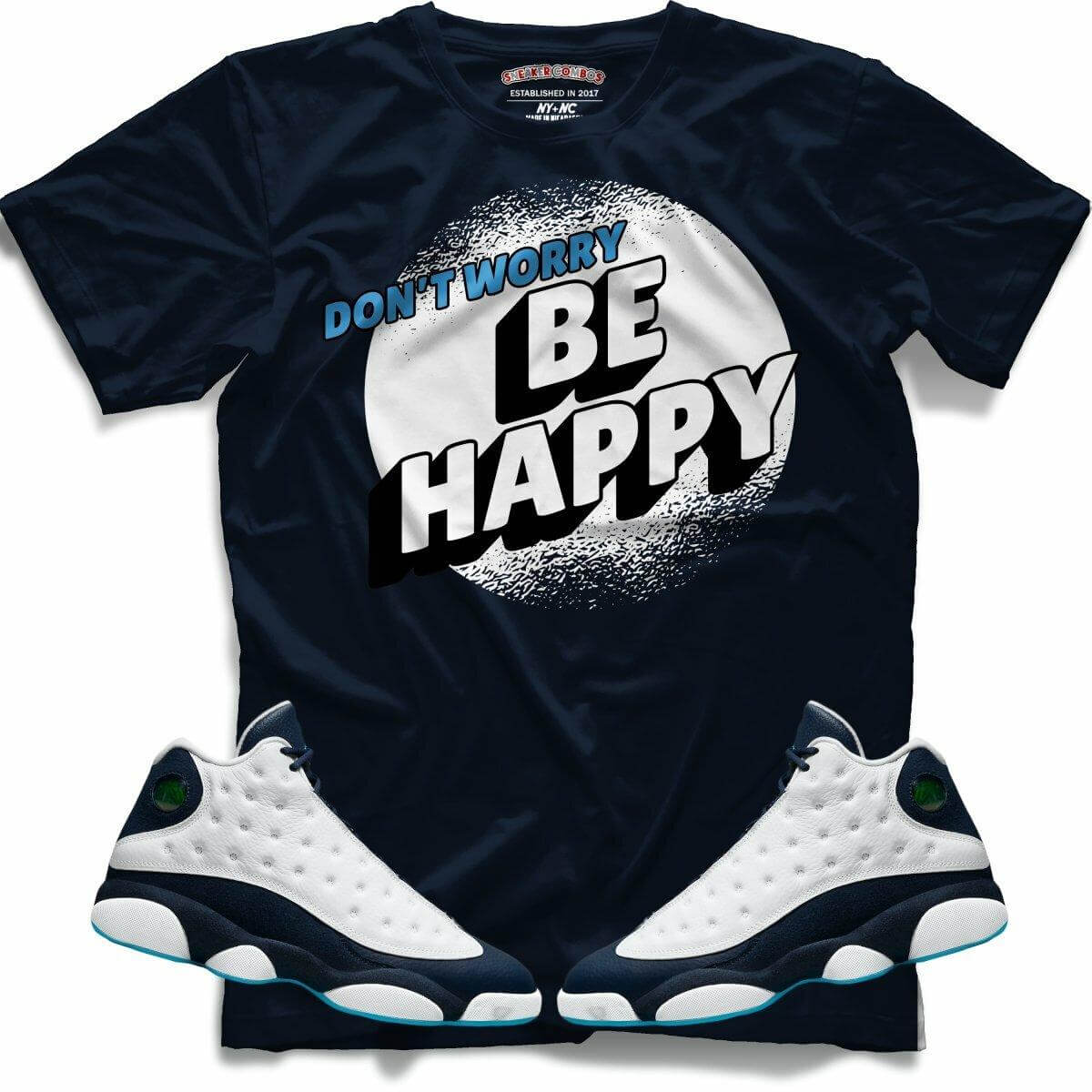 Dont Worry Be Happy (Retro 13 Obsidian) T-Shirt