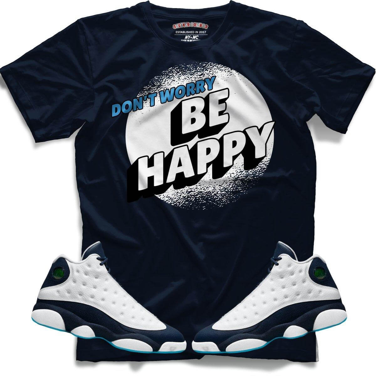 Dont Worry Be Happy (Retro 13 Obsidian) T-Shirt