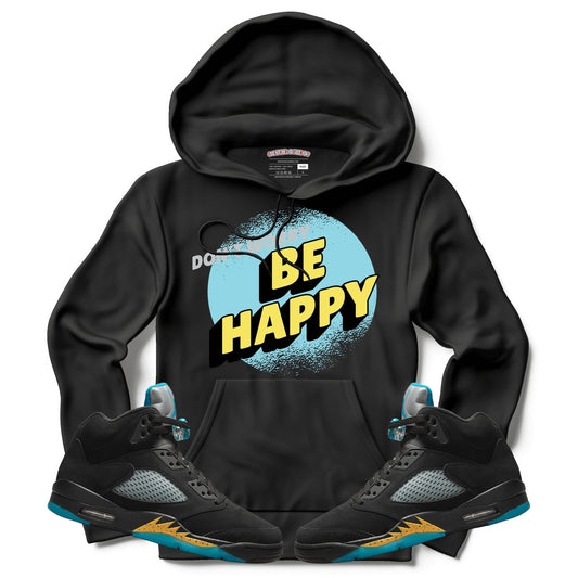 Don't Worry Be Happy (Retro 5 Aqua) Hoodie