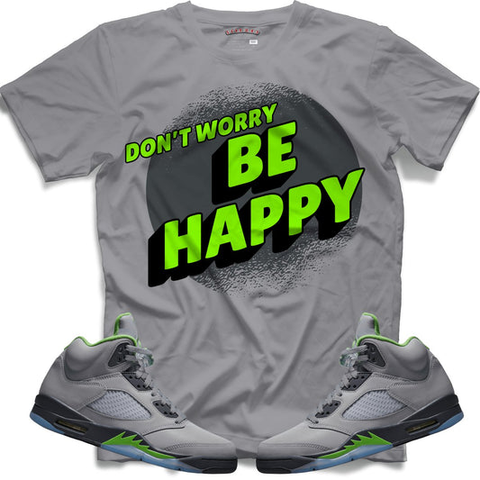 Don't Worry Be Happy (Retro 5 Green Bean) T-Shirt