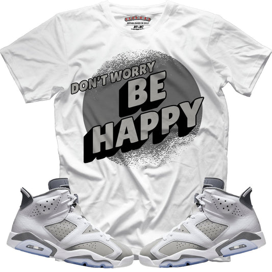 Don't Worry Be Happy (Retro 6 Cool Grey) T-Shirt