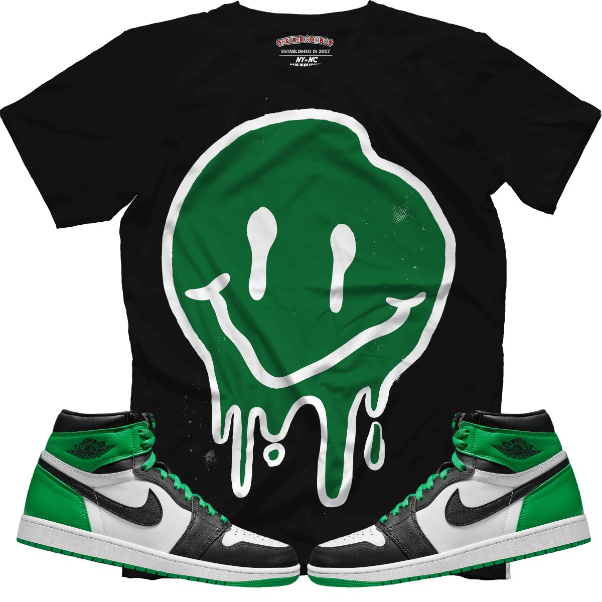 Drippy Smiley (Air Jordan 1 Lucky Green) T-Shirt