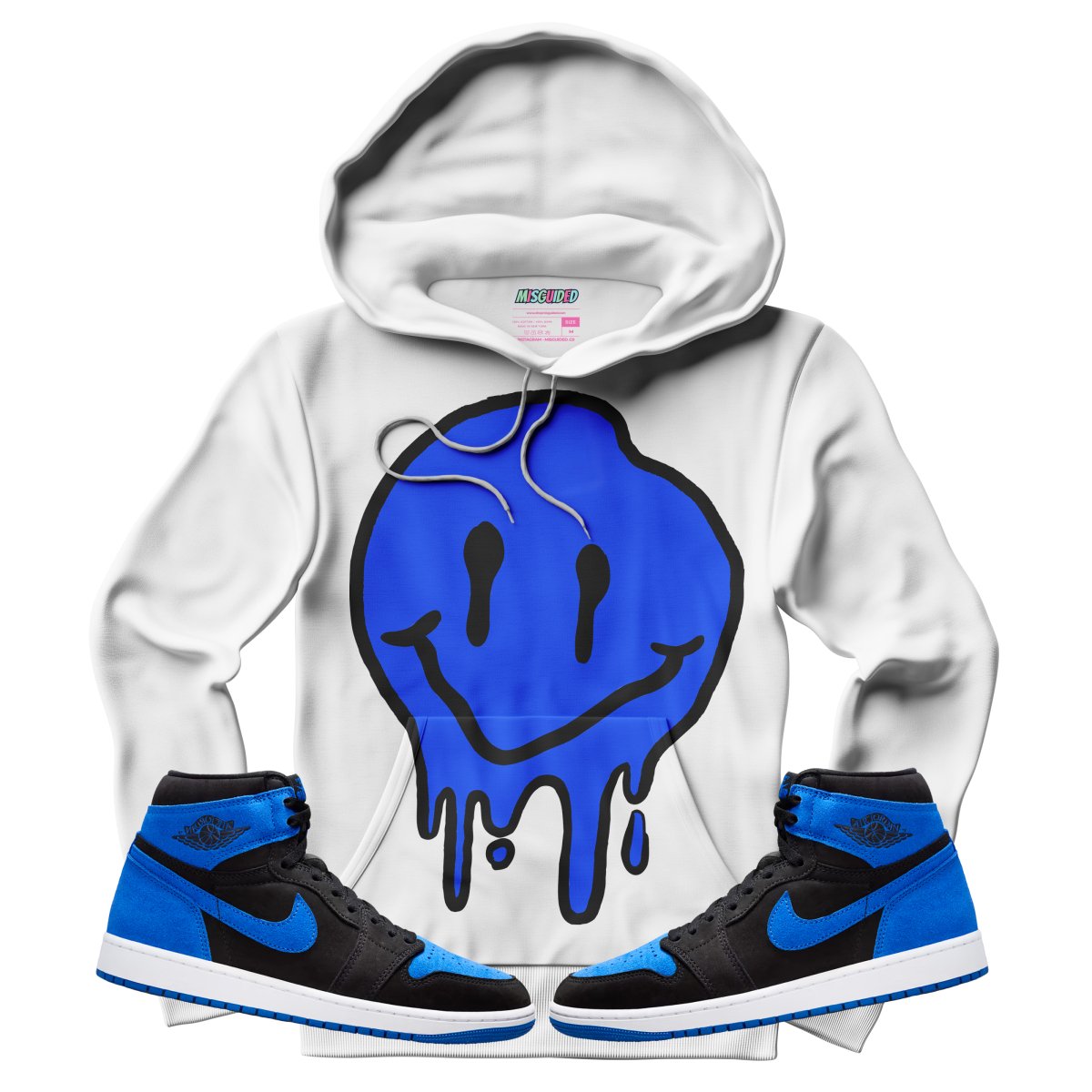 Drippy Smiley (Air Jordan 1 Royal Reimagined) Hoodie