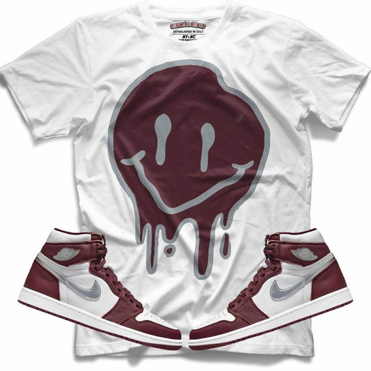 Drippy Smiley (Retro 1 Bordeaux) T-Shirt