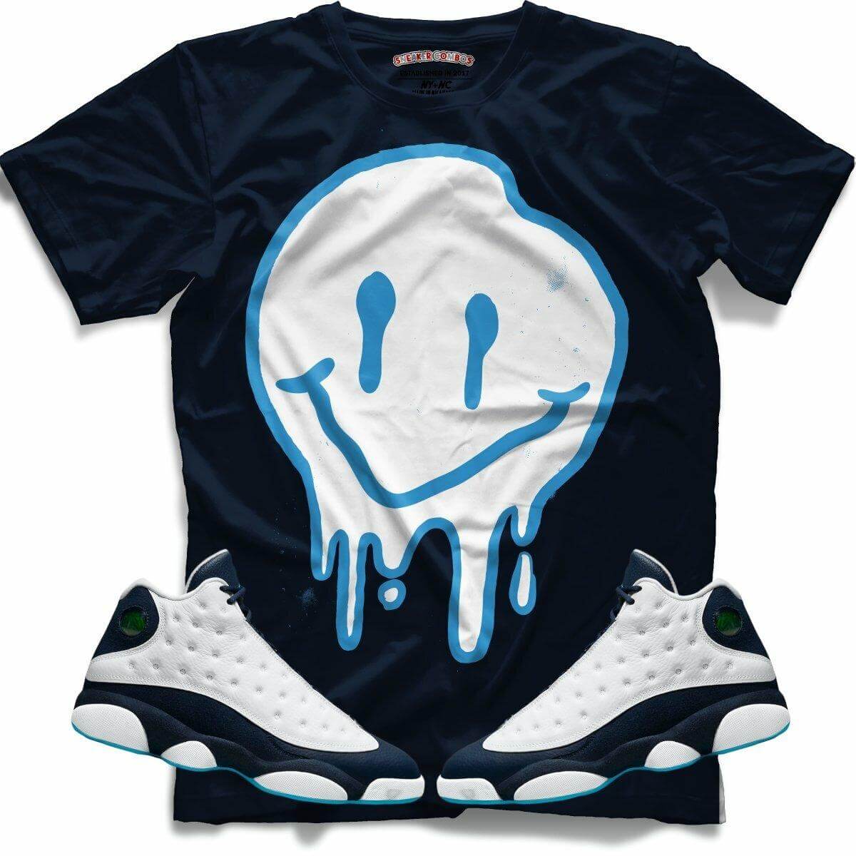 Drippy Smiley (Retro 13 Obsidian) T-Shirt
