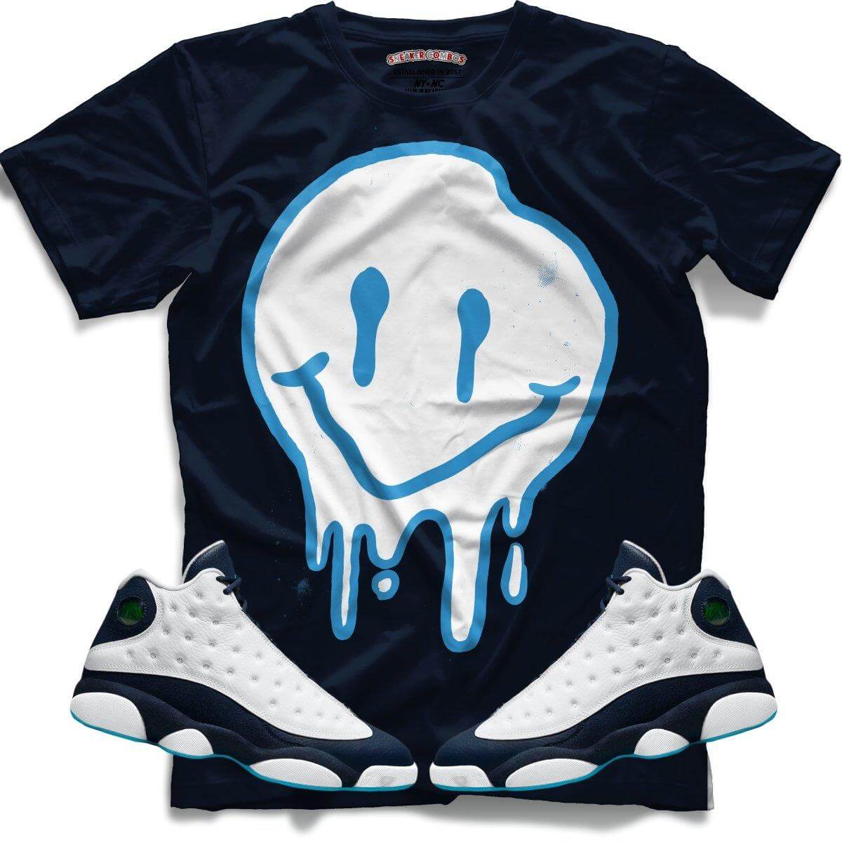 Drippy Smiley (Retro 13 Obsidian) T-Shirt