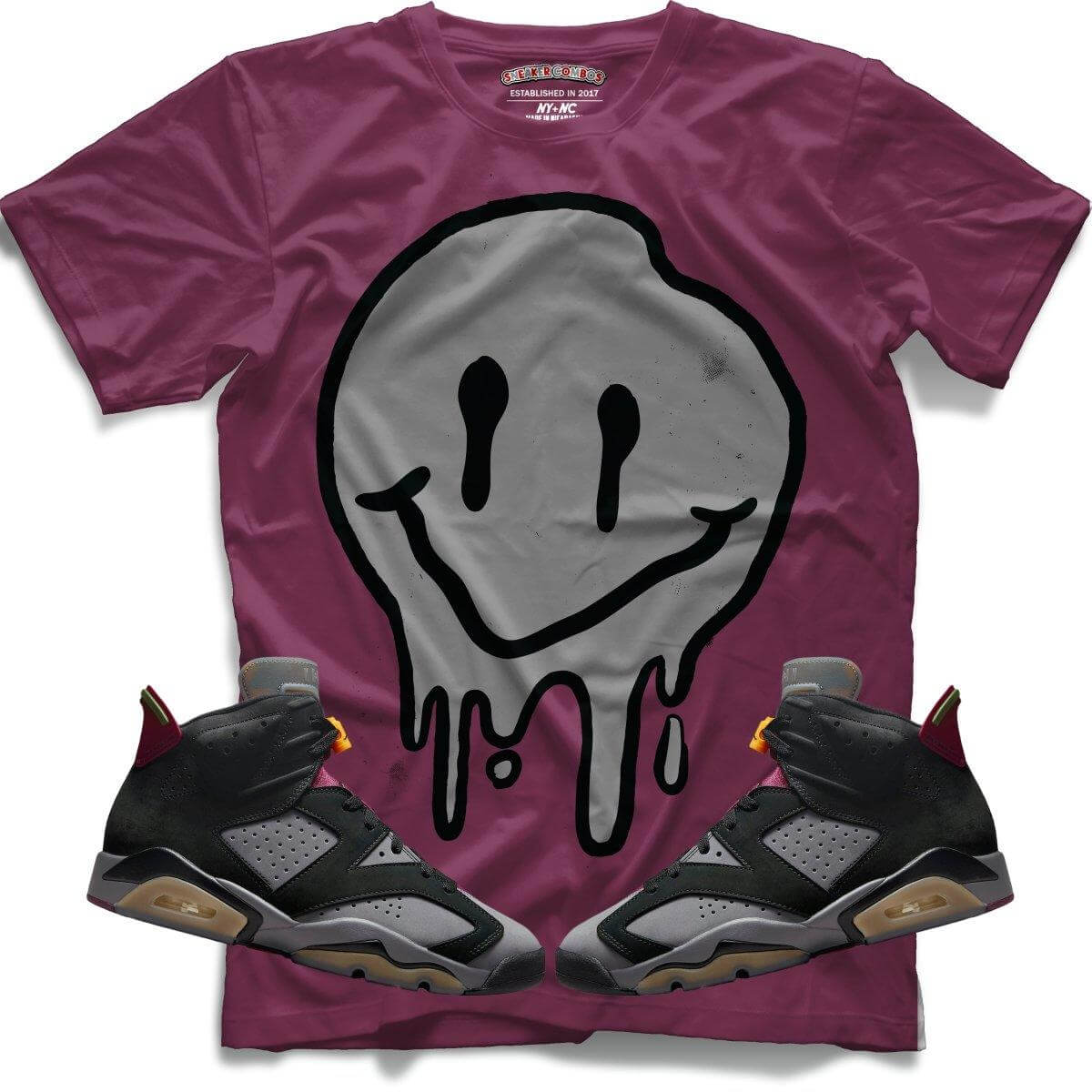 Drippy Smiley (Retro 6 Bordeaux) T-Shirt