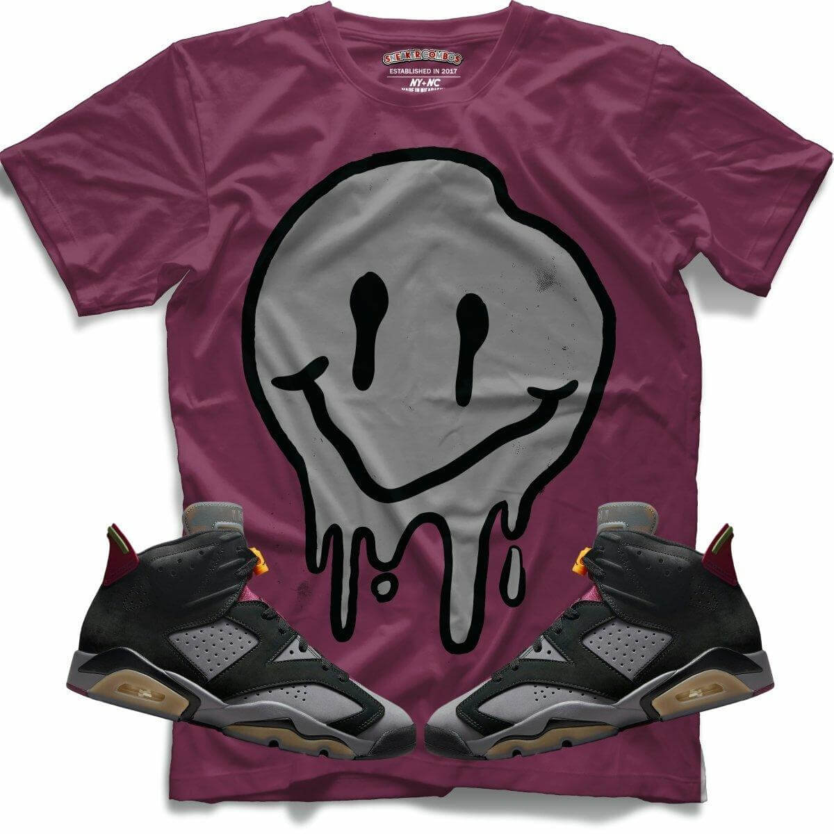 Drippy Smiley (Retro 6 Bordeaux) T-Shirt