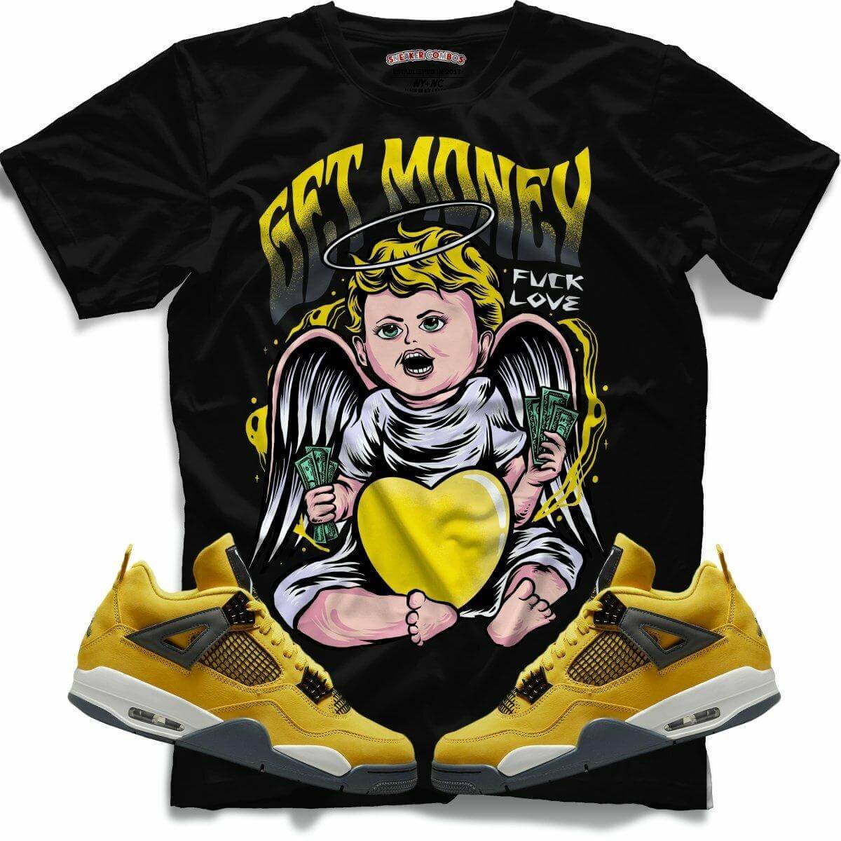Get Money Fuck Love (Retro 4 Lightning) T-Shirt