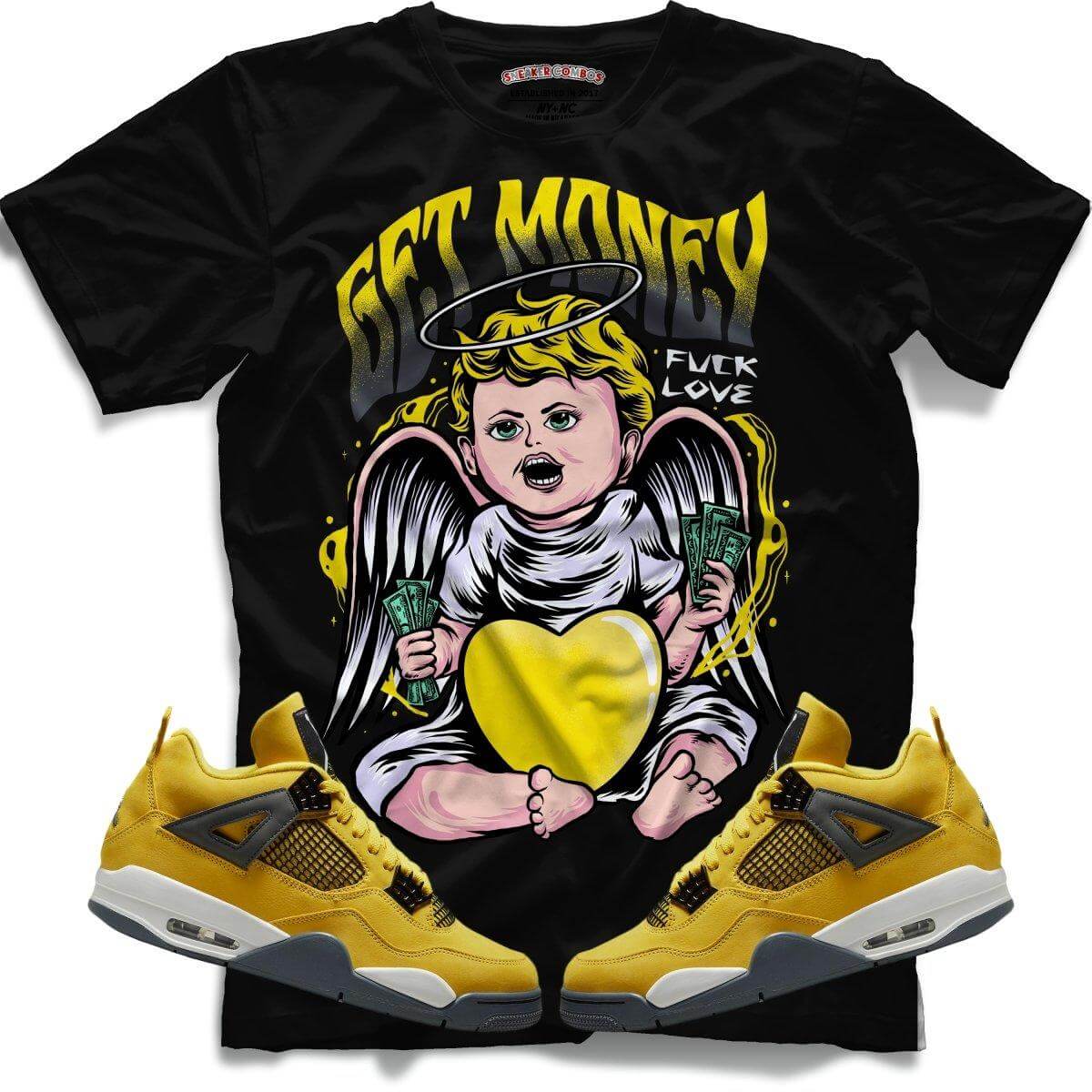 Get Money Fuck Love (Retro 4 Lightning) T-Shirt