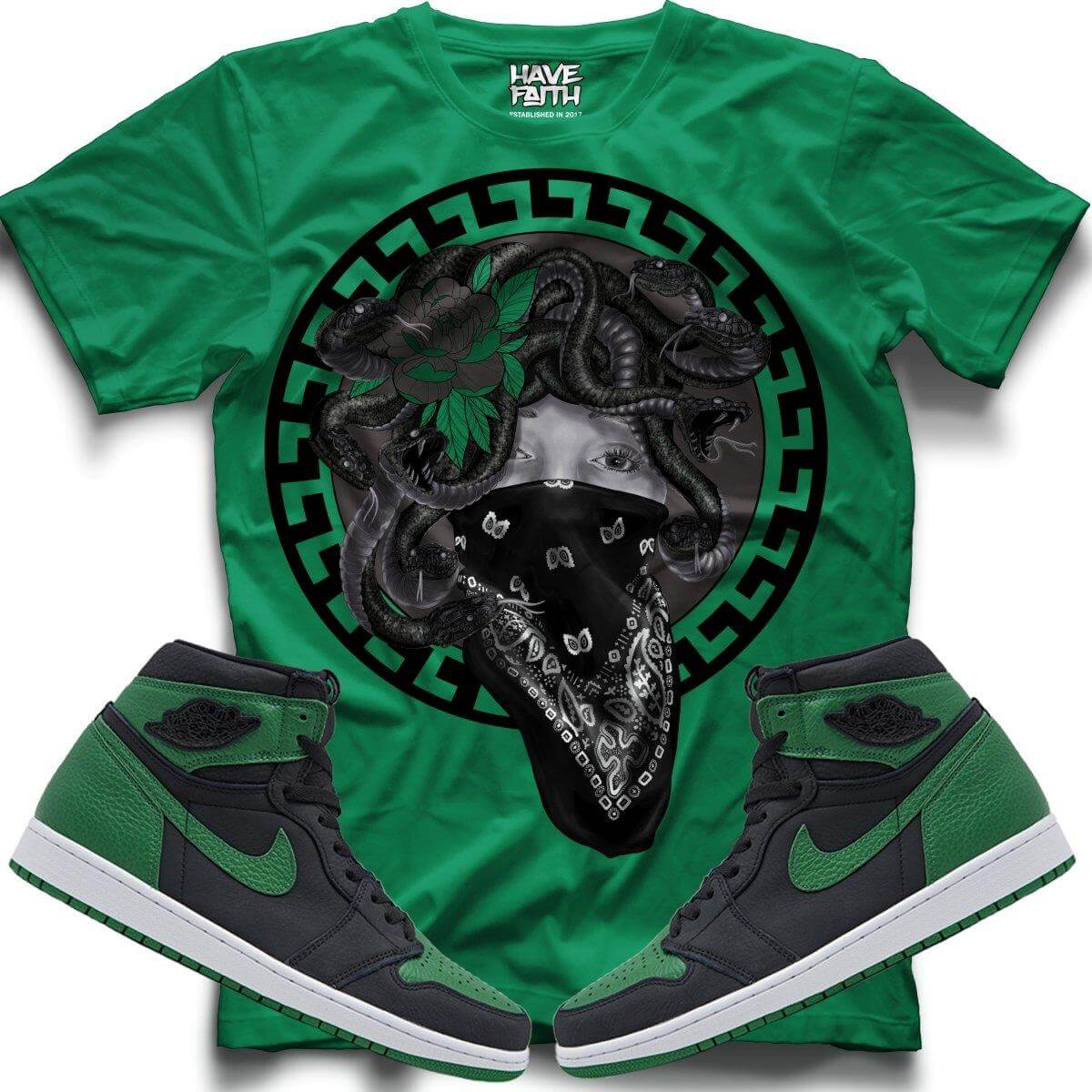 Green Medusa (Pine Green 1's) T-Shirt