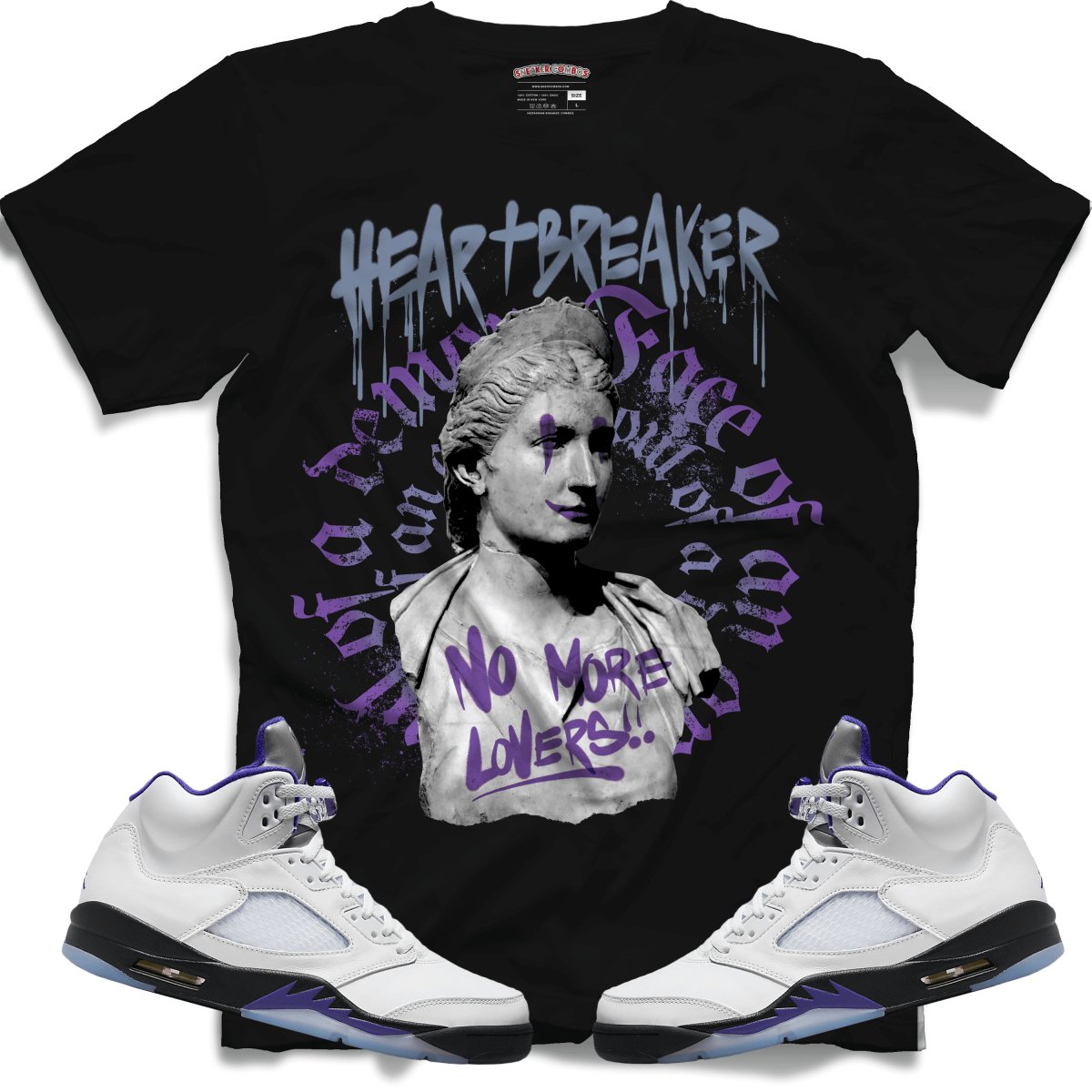 Heart Breaker (Retro 5 Concord) T-Shirt - Black