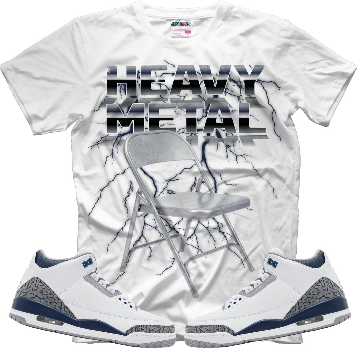 Heavy Metal (Air Jordan 3 White Navy) T-Shirt