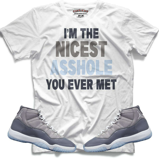 I'm The Nicest Asshole You Ever Met (Retro 11 Cool Grey) T-shirt