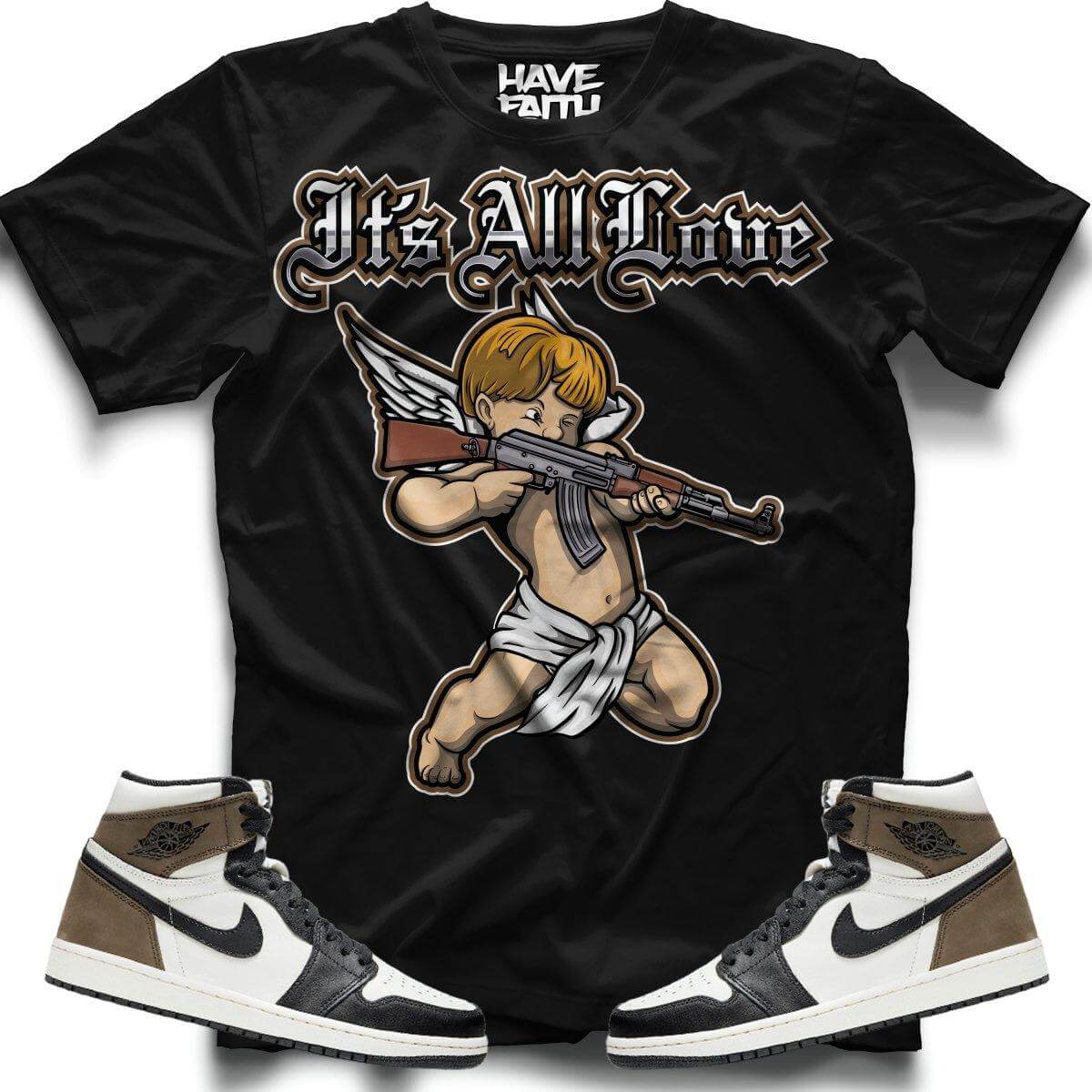It's All Love (Dark Mocha Retro 1's) T-Shirt