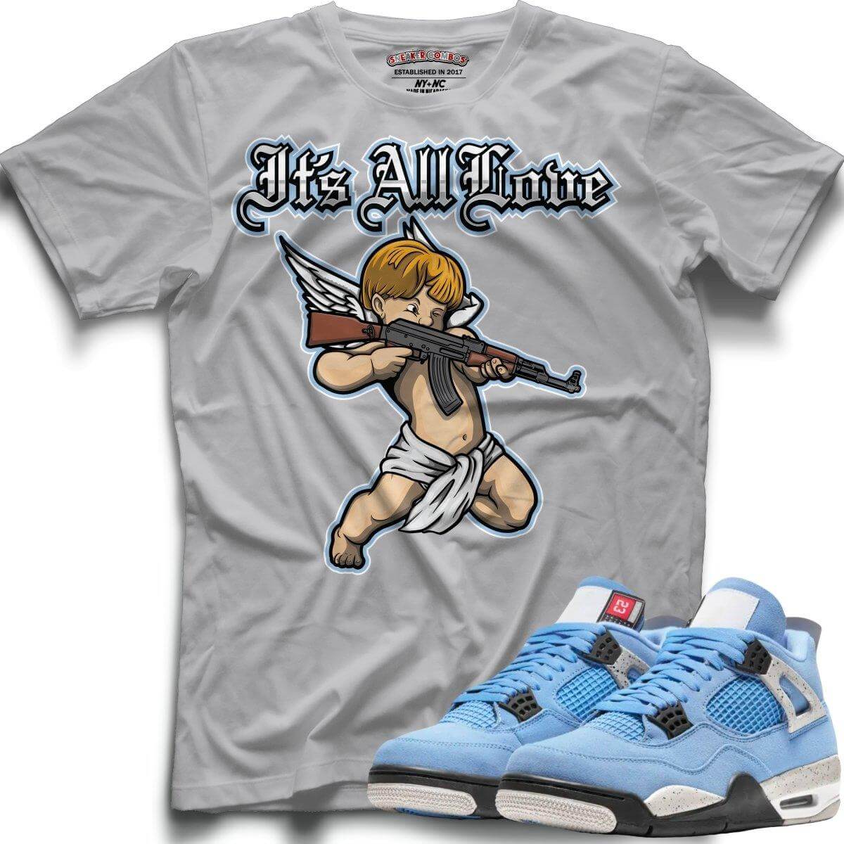 It's All Love (Retro 4 University Blue) T-Shirt