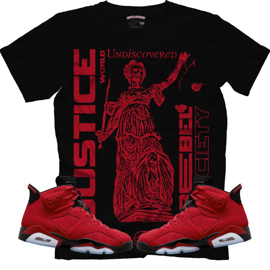 Justice World Undiscovered (Air Jordan 6 Toro Bravo) T-Shirt