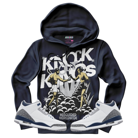 Knock Out Kings (Air Jordan 3 White Navy) Hoodie