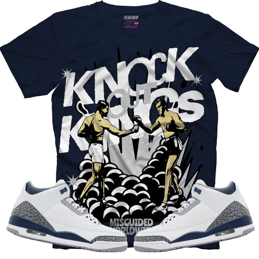 Knock Out Kings (Air Jordan 3 White Navy) T-Shirt