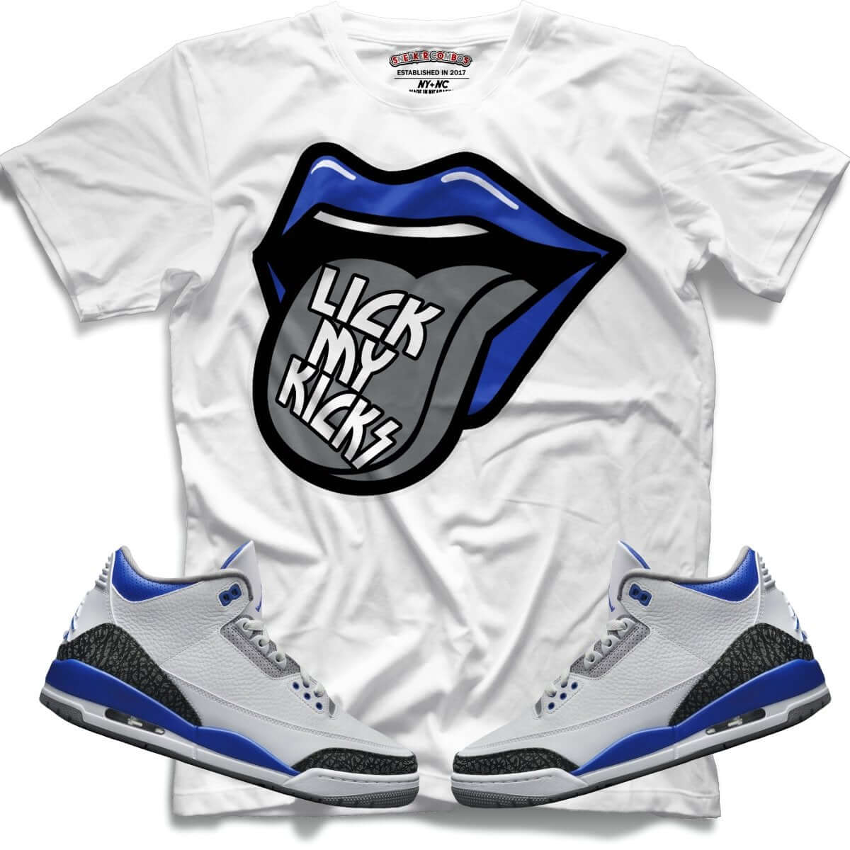 Lick My Kicks (Retro 3 Racer Blue) T-Shirt