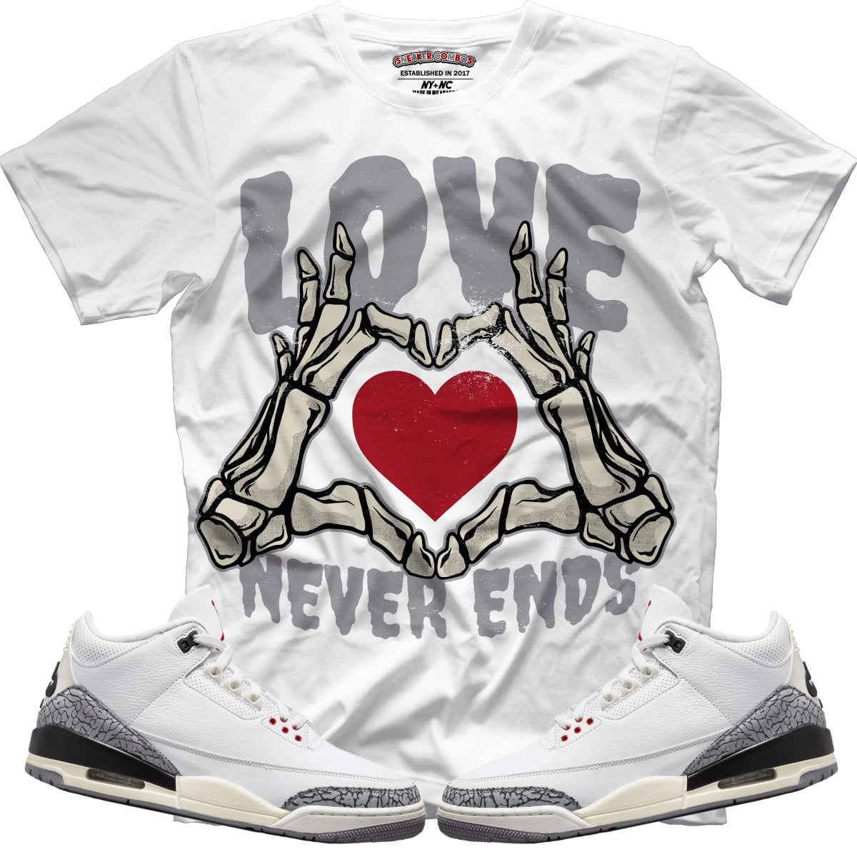 Love Never Ends (Retro 3 White Cement) T-Shirt