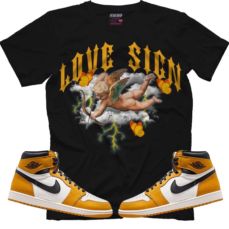 Love Sign (Air Jordan 1 Retro High OG 'Yellow Ochre') T-Shirt