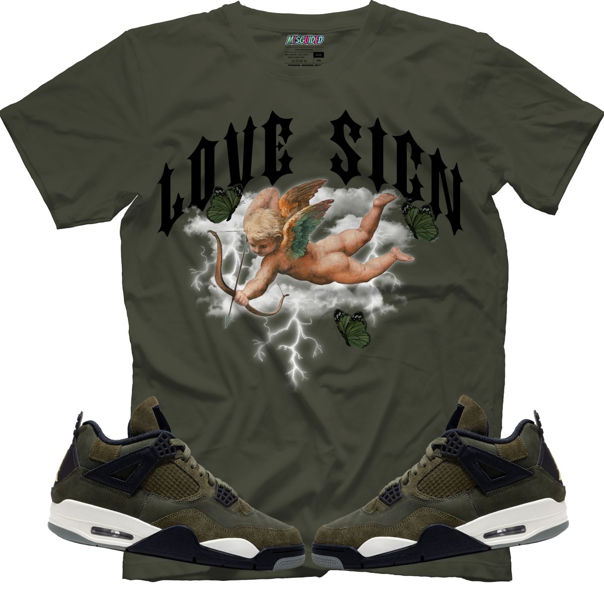 Love Sign (Air Jordan 4 Craft "Olive") T-Shirt