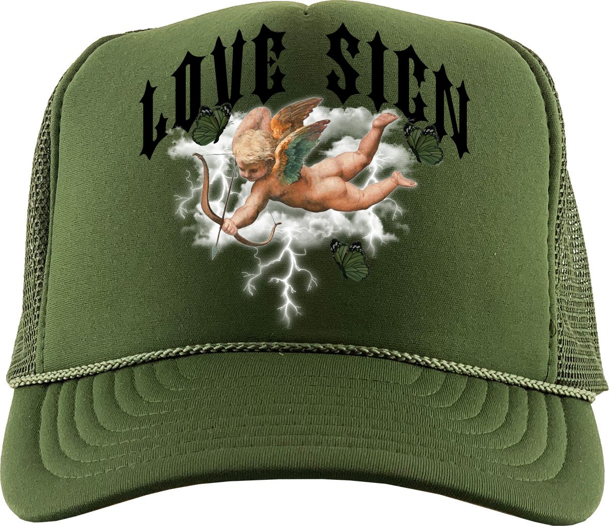 Love Sign (Air Jordan 4 Craft "Olive") Trucker Hat