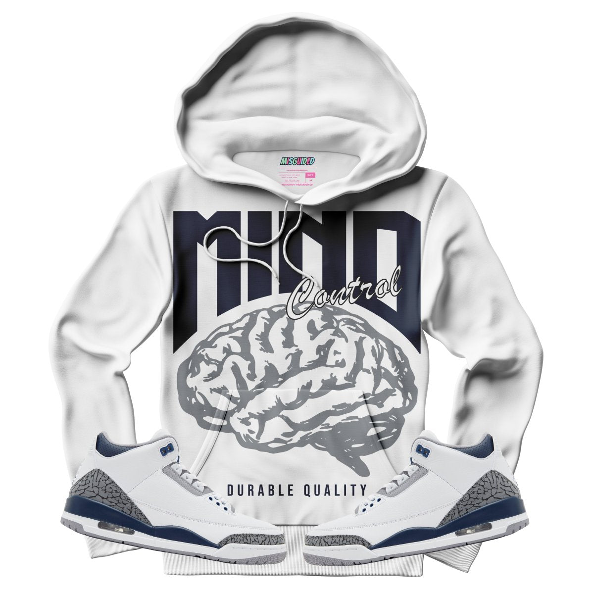 Mind Control (Air Jordan 3 White Navy) Hoodie