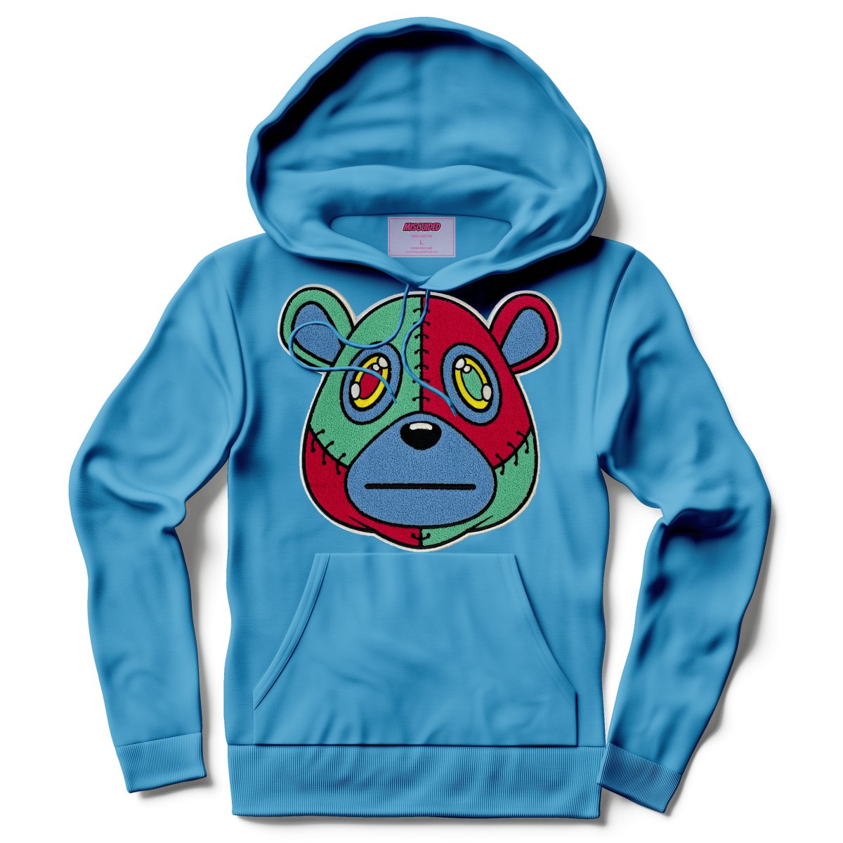 Misguided Chenille Hoodie - Sky Blue