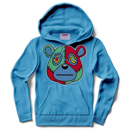 Misguided Chenille Hoodie - Sky Blue
