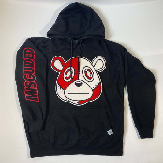Misguided Chenille (Red Oreo 6's) Hoodie - Black