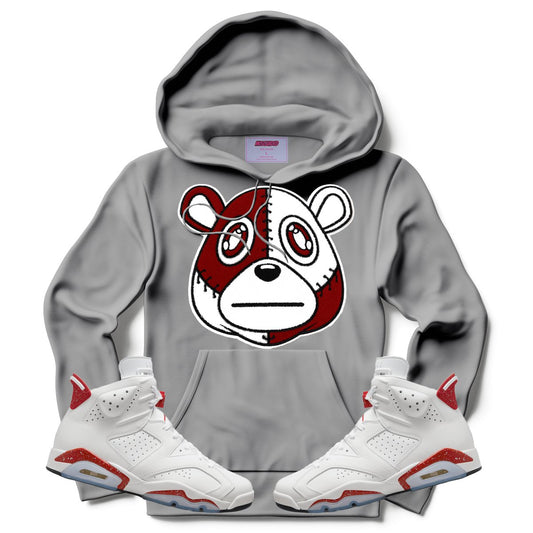 Misguided Chenille (Red Oreo 6's) Hoodie - Grey