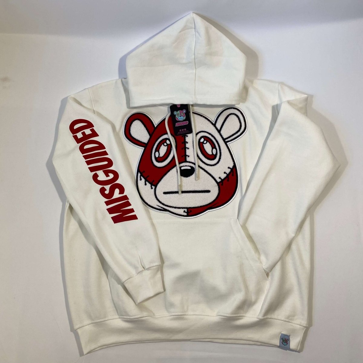 Misguided Chenille (Red Oreo 6's) Hoodie - White