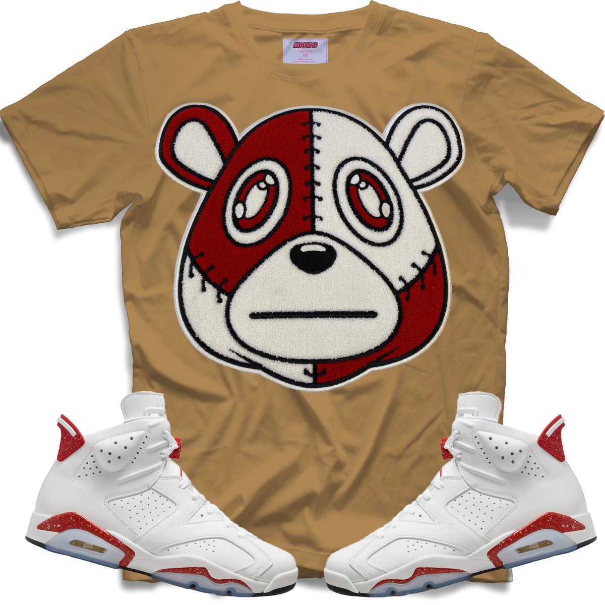 Misguided Chenille (Red Oreo 6's) T-Shirt -  Brown