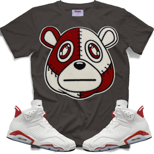 Misguided Chenille (Red Oreo 6's) T-Shirt -  Dark Grey