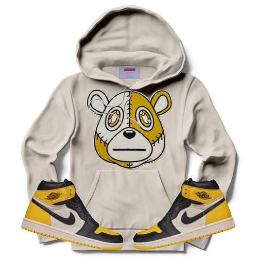 Misguided Chenille (Retro 1 Taxi) Hoodie - Sand