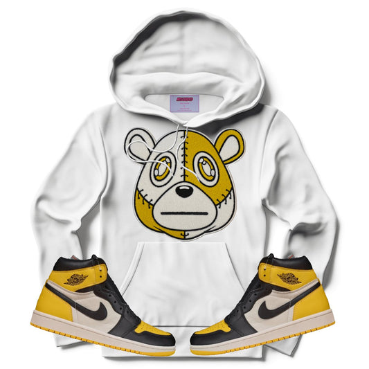 Misguided Chenille (Retro 1 Taxi) Hoodie - White