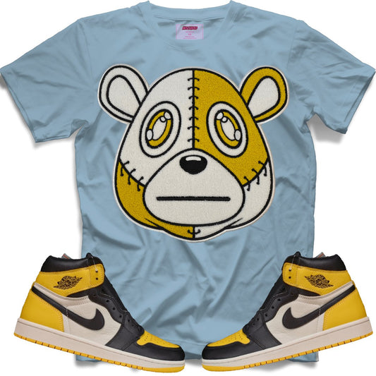 Misguided Chenille (Retro 1 Taxi) T-Shirt -  Light Denim