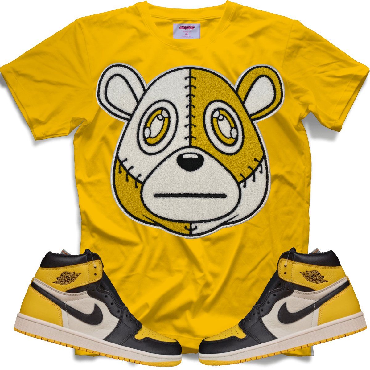 Misguided Chenille (Retro 1 Taxi) T-Shirt -  Yellow