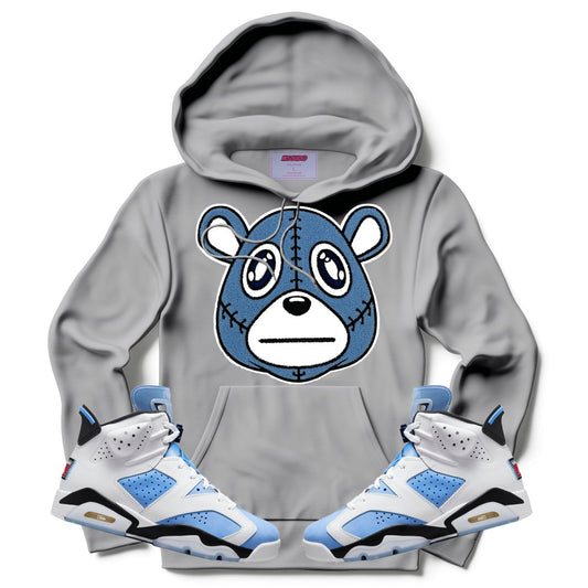 Misguided Chenille (UNC 6's) Hoodie - Light Grey