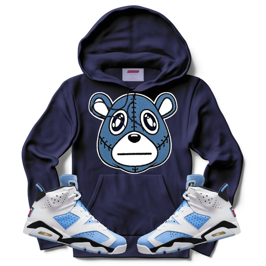 Misguided Chenille (UNC 6's) Hoodie - Navy Blue
