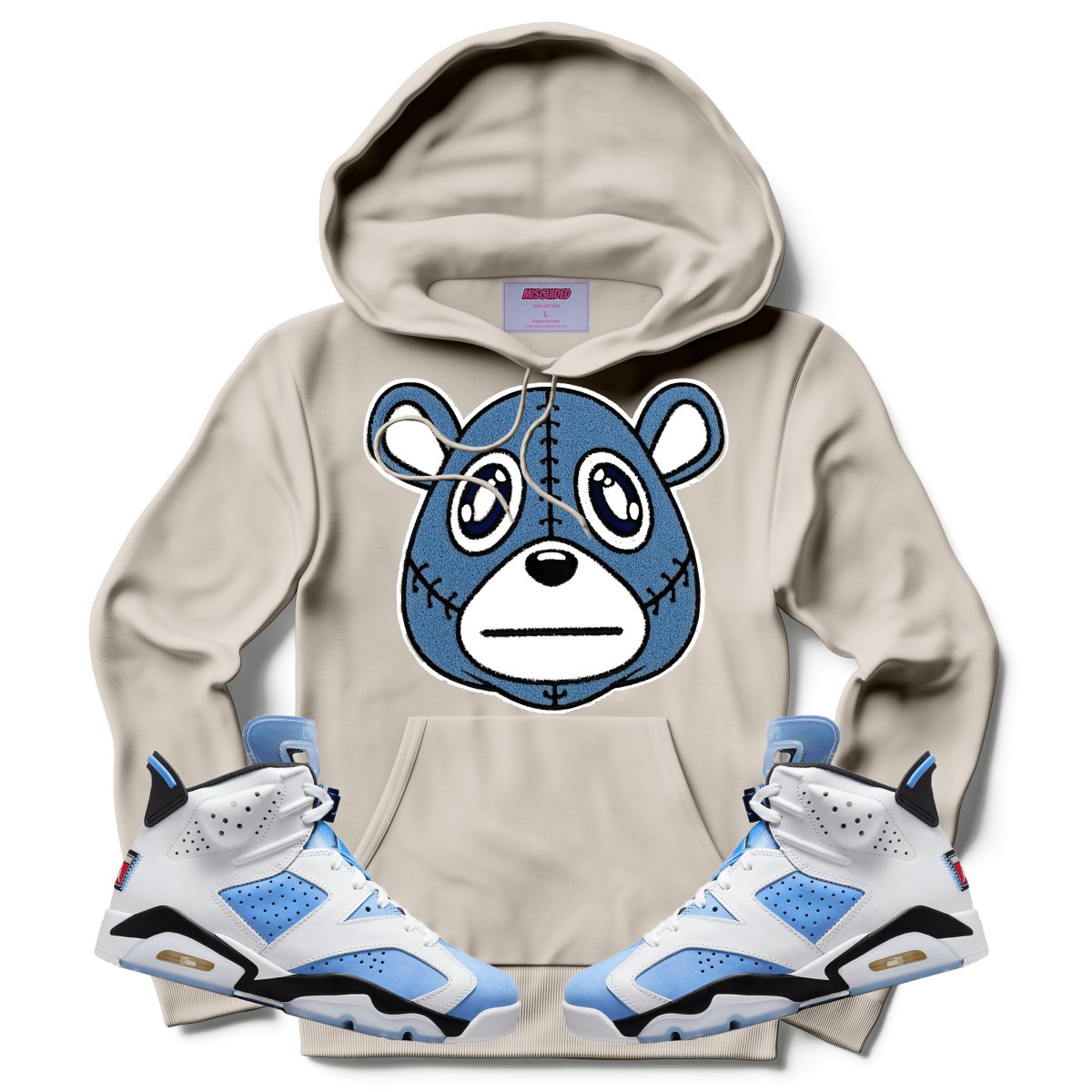 Misguided Chenille (UNC 6's) Hoodie - Sand