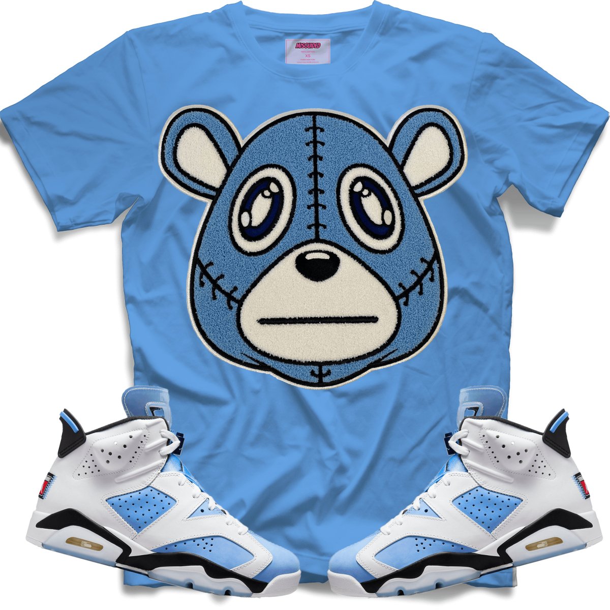 Misguided Chenille (UNC 6's) T-Shirt - Baby Blue