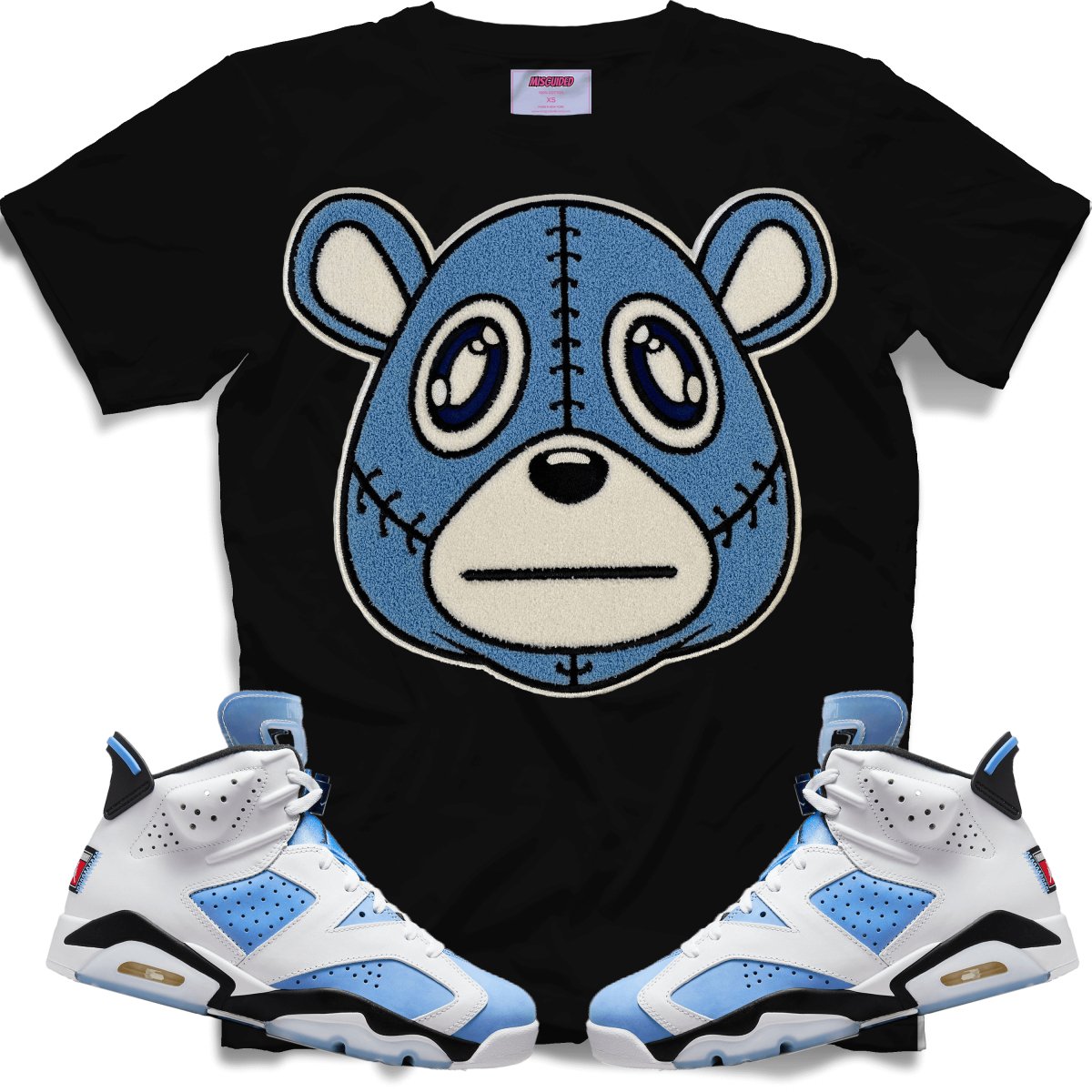 Misguided Chenille (UNC 6's) T-Shirt - Black