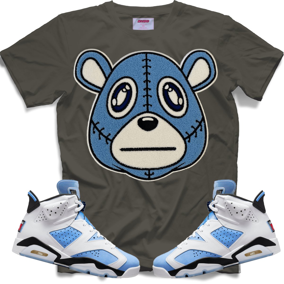 Misguided Chenille (UNC 6's) T-Shirt - Dark Grey