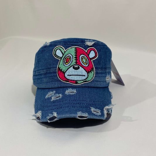 Misguided Distressed Cadet Hat - Denim