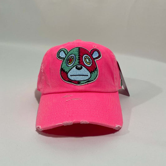 Misguided Distressed Dad Hat - Neon Pink